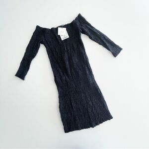 Zara Fitted Black Mini Dress Bodycon Modal Stretchy Women's M NWT